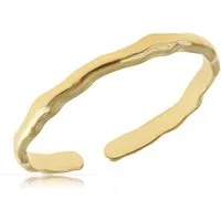 Made by Nami Goldring Boho Damenring Gold gewellt aus Edelstahl größenverstellbar wasserfest, aus Edelstahl – Boho-Stil – glänzend – filigran