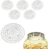 mikken Fermentationsdeckel Fermentiergitter Eintauchgitter Ø 10,5 cm passend für TO100 Gläser, (Spar-Set, 6-tlg), PVC-frei, Ø 10 cm, Öffnung 90-94 mm