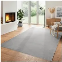 Carpettex Veloursteppich Unicolor - Einfarbig, Läufer, Höhe: 7 mm, Kurzflor Rund Teppich Anti-Rutsch Rückseite Waschbar Flauschiger