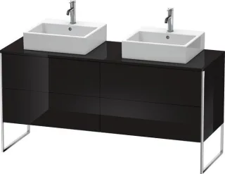 Duravit XSquare Konsolenwaschtischunterbau bodenstehend Schwarz Hochglanz 1600x548x778 mm - XS4927B4 XS4927B4040