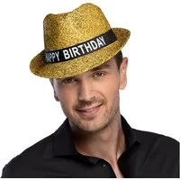 Boland Kostüm Hut Sparkling 'Happy Birthday' für Erwachsene, Go
