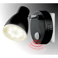 TRANGO LED Nachtlicht, 2635-015 LED Sensor Nachtlicht *MILO* mit Bewegungssensor & Automatikfunktion in Schwarz Sicherheitslicht direkt 230V, Steckdose Lampe, Wandlampe, Orientierungslicht, Nachtlampe, Steckdosenlicht