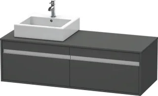 Duravit Ketho Konsolenwaschtischunterbau wandhängend Graphit Matt 1400x550x426 mm - KT6697L4949 KT6697L4949