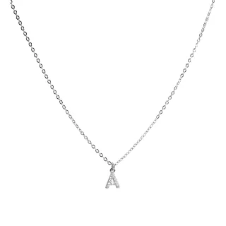 Luxenter Halskette mit glänzenden Zirkonia in Silber - Alphabet
