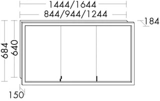 Burgbad Spiegelschrank Sys30 PG1 Aqua 684x844x184 Sys30 PG1 Aqua, SPIB080320 SPIB080320