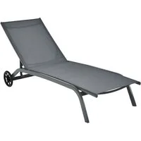 COSTWAY Gartenliege Sonnenliege, mit Rollen, 6-fach verstellbar