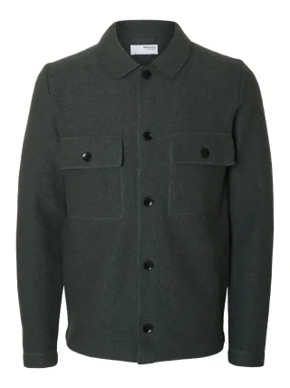 selected men - SLMNEALY LS KNIT REG WORKWEAR CARDI NOOS Deep Forest - Gr. - M