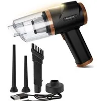 TurboTronic by Z-Line Akku-Handstaubsauger 5KPA Power Handsauger mit 47k RPM Gebläse 2 Stufen kabellos, 40 W, beutellos, 0,15 L beutellos Fugendüse Akku Staubsauger für Auto Haus kabellos