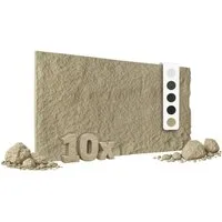 Hexim Wandpaneel, BxL: 60.5x121 cm, (Steinoptik Felsen Platten 10 Stück 120x60cm PU Wandverkleidung 7,3 m² 3D Paneele Bruchstein Stone Dekor Wandpaneele Wanddeko Steinplatte Felswand Wohnzimmer Innenwand (A002-15 Beige)