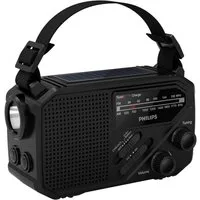 Philips TAR1609/00 Solarradio Kurbelradio Notfallradio (AM-Tuner, FM-Tuner, 1 W, Kurbelradio, LED-Leuchte, lauter SOS-Alarm + Blinkleuchte, USB-C,USB-A)