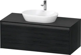 Duravit Ketho.2 Konsolenwaschtischunterbau wandhängend Eiche Schwarz Matt 1200x550x459 mm - K2488701 K24887016160000