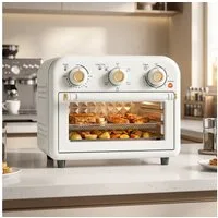 HOMCOM Minibackofen Heißluftfritteuse mit Backblech und Frittierkorb, 2-in-1 Airfryer-Backofen, 12 l, 1200 W