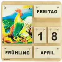 Kollektion Karthaus ewige Kalender Dauerkalender aus Holz, Wand-, Tisch + Lernkalender, Handgefertigt