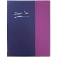 Idena Ringbuchmappe Zeugnismappe, DIN A4, Violett, mit 10 Hüllen