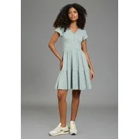 KangaROOS Jerseykleid mit Volants, für Casualmode und Streetwear, aus Baumwolle, Kurzarm