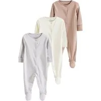Next Schlafoverall 3er-Pack Babyschlafanzüge aus Baumwolle (3-tlg)