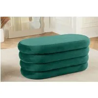 riess-ambiente Sitzbank VOGUE 85cm grün - Samt, mit Stauraum, montiert, gepolstert, kompakt (Einzelartikel, 1-St), stilvolle Polsterbank - ideal für glamouröse Schlafzimmer & Ankleiden