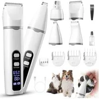 TUWENA Hundeschermaschine Hundeschermaschine für die Fellpflege, 4-in-1-Hundepflege-Set, Keramikklingen, geräuscharm, 2 Stufen, wasserdicht, für Hunde & Katzen