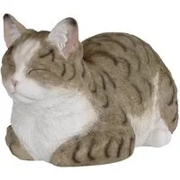 colourliving Tierfigur Deko Katze lebensecht Katzenfigur Emma Gartenfigur Katze, Handbemalt, Wetterfest, sehr realistisch wirkende Deko Katze