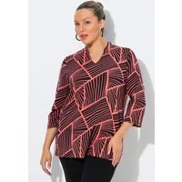 Ulla Popken T-Shirt Shirt grafischer Druck Kelchkragen 3/4-Arm