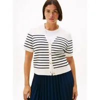 Tommy Hilfiger Curve Strickjacke CRV CO JRSY MID GG GOLD BTN CRDI in großen Größen, mit goldfarbenen Knöpfen