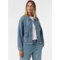 comma Funktionsjacke Indoor-Jacke Lässige Denimjacke mit Pattentaschen