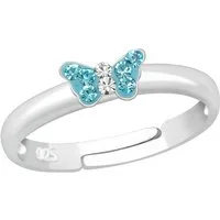 ALEXANDER YORK Silberring SCHMETTERLING aqua, 925 Sterling Silber