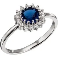 Firetti Fingerring Schmuck Geschenk Silber 925 Silberring Ring blau royal glitzernd, mit Glasstein, Zirkonia (synth)