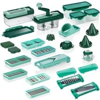 Genius Gemüseschneider Nicer Dicer Fusion smart, Set 34-tlg., mintgrün, präzisionsgeschliffene Klingen aus Edelstahl in GNOX-Qualität