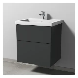 Sanipa 3way Waschtischunterbau zu Villeroy & Boch Subway 3.0 Waschtisch mit 2 Auszügen, Anthrazit-Ma SM84622