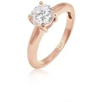 Elli Fingerring Solitär Klassisch Zirkonia Verlobung 925 Silber