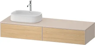 Duravit Zencha Konsolenwaschtischunterbau wandhängend Natur Eiche & Taupe Matt & Supermatt 1600x550x ZE4814L30830000