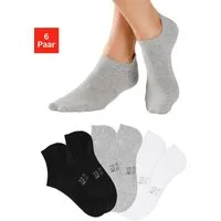 H.I.S Sneakersocken Damen Herren Unsichtbare Sneaker Socken, Loafer Socken (Packung, 6-Paar, No Show Gr. 35-38 bis 43-46) mit besonders kurzem Schaft