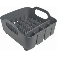Umbra Geschirrständer Abtropfkorb TUB anthrazit/grau, Selbstentleerender Auslauf