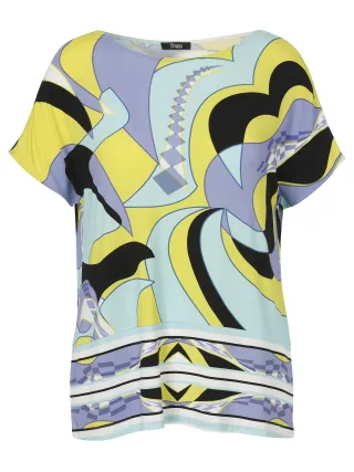 Frapp - T-Shirt U-Boot ohne Arm Druck lime multicolor - Gr. - 52