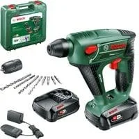 Akku-Bohrhammer Uneo Maxx, 18Volt grün/schwarz, 2x Li-Ionen Akku 2,0Ah, im Koffer, POWER FOR ALL ALLIANCE