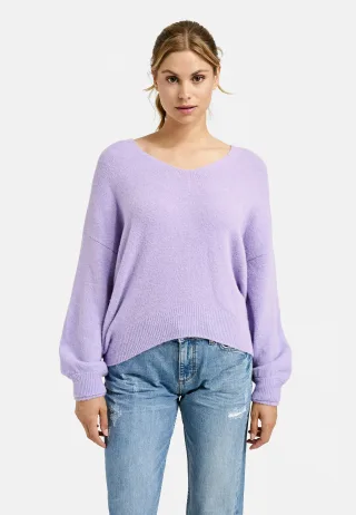Smith&Soul - New Basic V-neck Pullover pastel lilac - Gr. - S