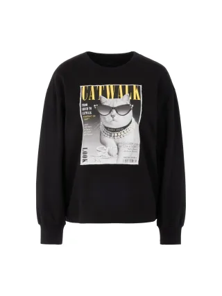 Marc Cain Sports - Sweatshirt mit ikonischem Print black new - Gr. - 36