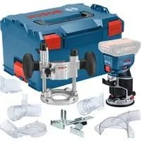 Akku-Kantenfräse GKF 18V-8 Professional solo + Taucheinheit, Oberfräse blau/schwarz, ohne Akku und Ladegerät, in L-BOXX