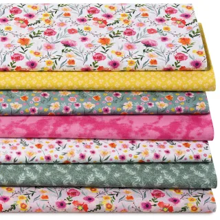 Patchwork- und Quiltpaket "Frühlingsblumen", bunt