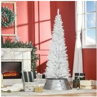 HOMCOM Künstlicher Weihnachtsbaum Tannenbaum künstlich mit 390 Spitzen Christbaum, für Weihnachten Deko, Weiß