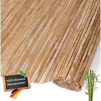 Coradoma Sichtschutzelement Bambusmatte Sichtschutz Zaun aus Bambus für Balkon, Garten, Terrasse, karbonisierter Bambus in vielen Größen, Höhe 100-190cm