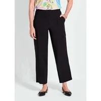 GOLDNER Stoffhose Kurzgröße: Bequeme Hose VERA mit sportlichem Look Elastische Cargohose mit Rundum-Dehnbund, 7/8-Businesshose, Taschen