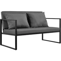 casa.pro Gartenlounge-Set, »Lerum« Gartenbank Sitzbank mit Kissen schwarz