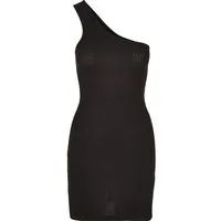 URBAN CLASSICS A-Linien-Kleid Urban Classics Damen Ladies Rib One Shoulder Dress (1-tlg)