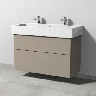 Sanipa 3way Waschtischunterbau zu Duravit Vero Waschtisch mit 2 Auszügen, Sandgrau-Matt SF71967