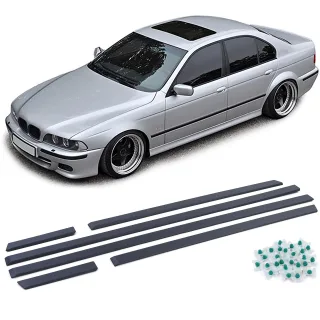 4x Zierleisten Türleisten Seitenleisten Leisten Set LINKS + RECHTS + CLIPS für BMW E39 Limousine 95-03