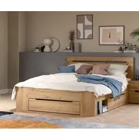 Home affaire Stauraumbett REHAT, in 144 oder 184 cm Breite, 3 Schubkästen, 2 offene Fächer (1-tlg., TOPSELLER!, für Matratzen 140x200 cm, viel Stauraum, ohne Lattenrost), Bett, Kastenbett, Bettgestell, Schlafzimmer, Schlafen