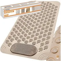Ruhhy Badematte Rutschfeste Anti-Schimmel-Badematte für Dusche und Badewanne., Rutschfeste Saugnäpfe, Massage-Noppen, Drainage-Löcher, Aufhängeloch., Rutschhemmend, hygienisch, wasserbeständig, leicht zu reinigen, langlebig., Hochwertiges, wasserfest