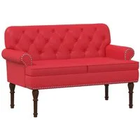 vidaXL Sitzbank Zweisitzer mit Knopfheftung Rot 120 x 65 x 77 cm Kunstleder (1-St)